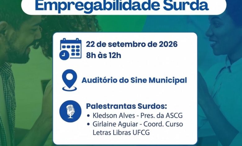 Prefeitura de Campina Grande promove 2ª Jornada da Empregabilidade Surda com foco em inclusão e acesso ao trabalho Prefeitura de Campina Grande promove 2ª Jornada da Empregabilidade Surda com foco em inclusão e acesso ao trabalho