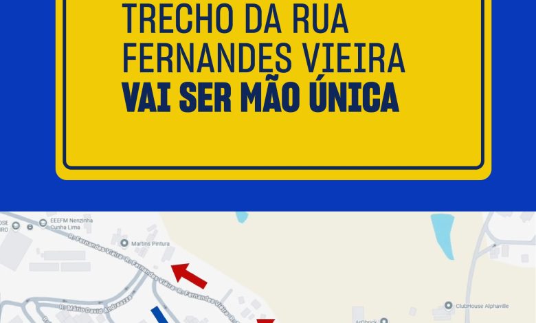 STTP implanta sentido único em trecho da Rua Fernandes Vieira, na zona leste