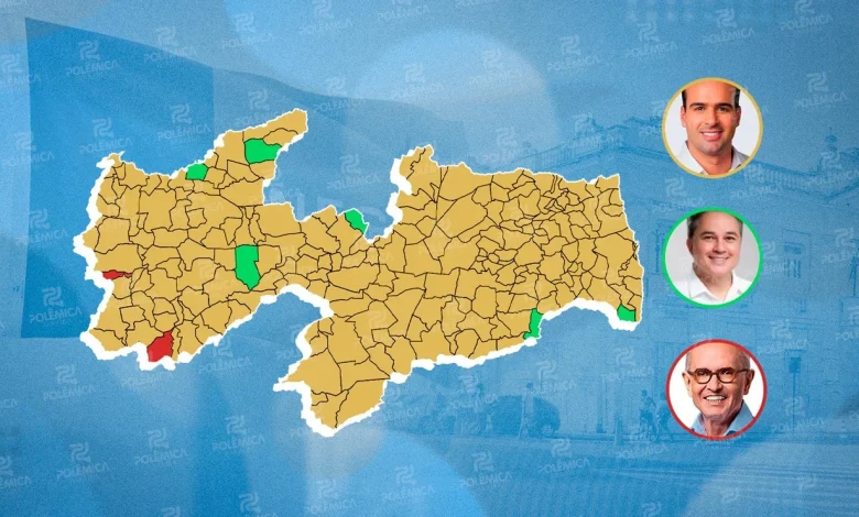 O MAPA DA PARAÍBA: Lucas venceu em 215 das 223 cidades do Estado – VEJA QUAIS FORAM AS 8 CIDADES ONDE EFRAIM E CÍCERO VENCERAM